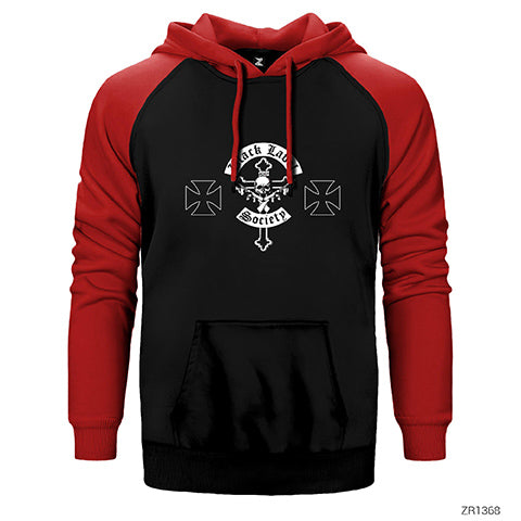 Black Label Society Cross Çift Renk Reglan Kol Sweatshirt / Hoodie