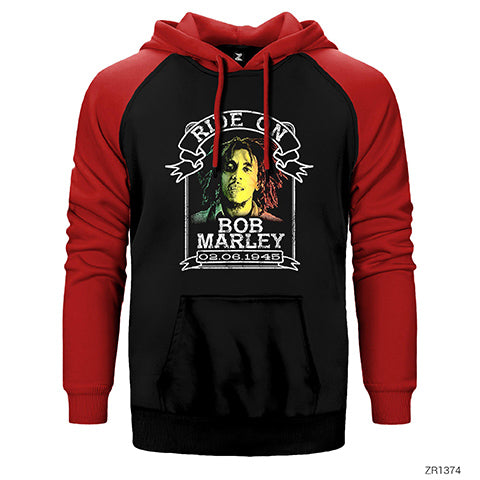 Bob Marley Ride On 1945 Çift Renk Reglan Kol Sweatshirt / Hoodie