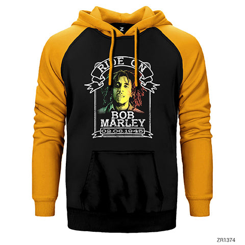 Bob Marley Ride On 1945 Çift Renk Reglan Kol Sweatshirt / Hoodie