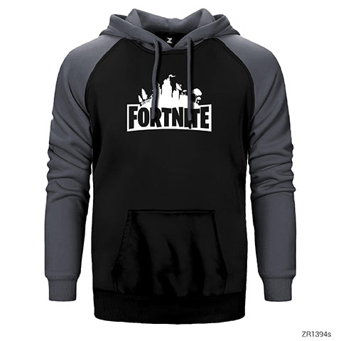 Fortnite Logo 1 Çift Renk Reglan Kol Sweatshirt / Hoodie