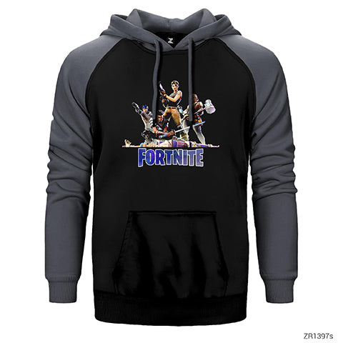 Fortnite Team 2 Çift Renk Reglan Kol Sweatshirt / Hoodie