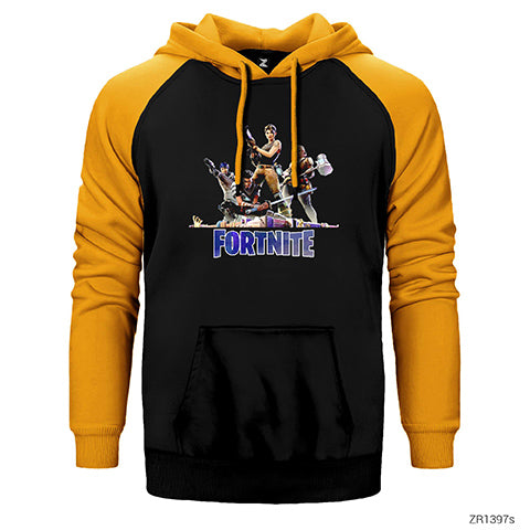 Fortnite Team 2 Çift Renk Reglan Kol Sweatshirt / Hoodie