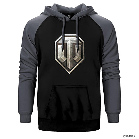 World of Tanks Logo Çift Renk Reglan Kol Sweatshirt / Hoodie