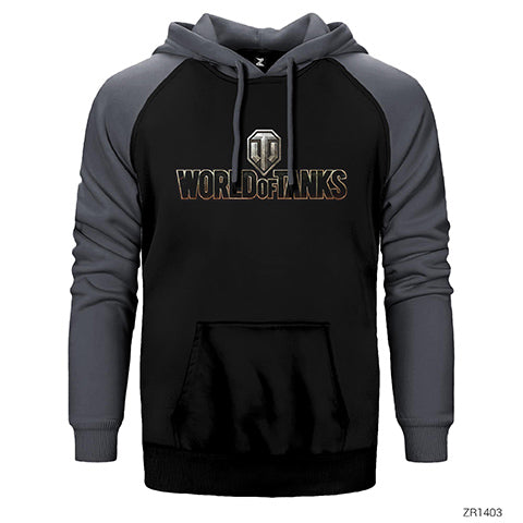 World of Tanks Logo 3 Çift Renk Reglan Kol Sweatshirt / Hoodie