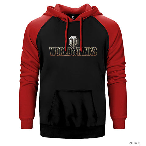 World of Tanks Logo 3 Çift Renk Reglan Kol Sweatshirt / Hoodie