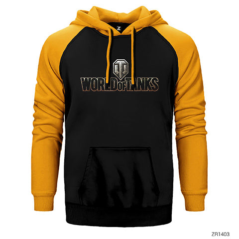 World of Tanks Logo 3 Çift Renk Reglan Kol Sweatshirt / Hoodie