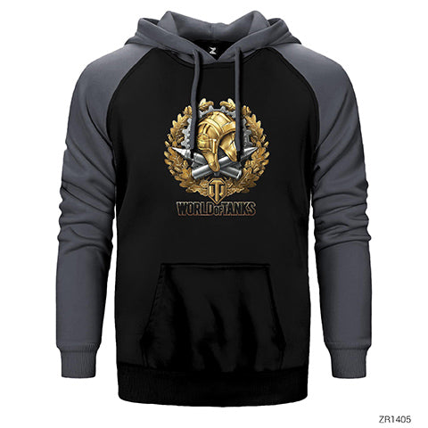 World of Tanks War Genius Çift Renk Reglan Kol Sweatshirt / Hoodie