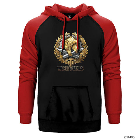 World of Tanks War Genius Çift Renk Reglan Kol Sweatshirt / Hoodie