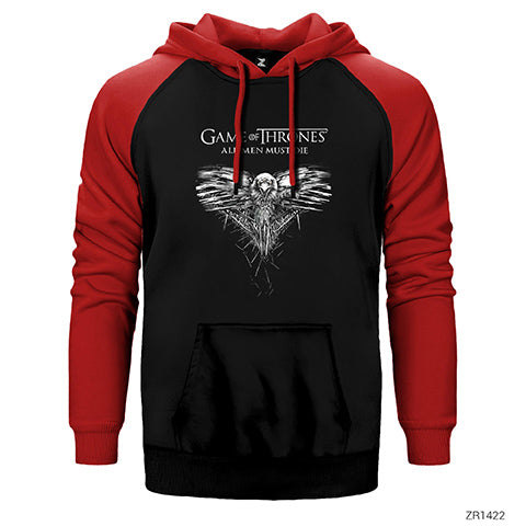 Game of Thrones All Men Must Die Çift Renk Reglan Kol Sweatshirt / Hoodie