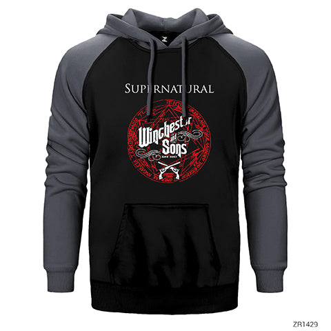 Supernatural Wincester Çift Renk Reglan Kol Sweatshirt / Hoodie