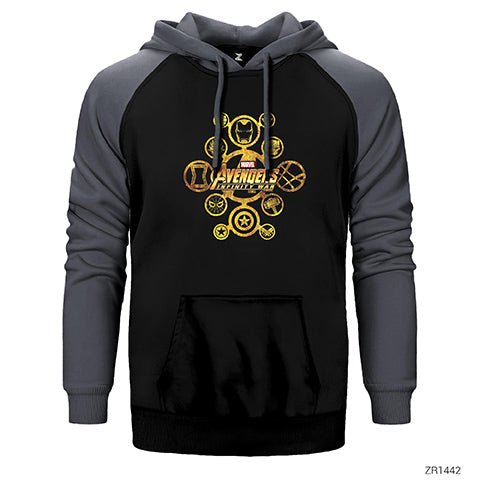 Avengers Infinity War Connected Hero Çift Renk Reglan Kol Sweatshirt / Hoodie