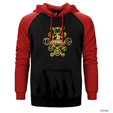 Avengers Infinity War Connected Hero Çift Renk Reglan Kol Sweatshirt / Hoodie