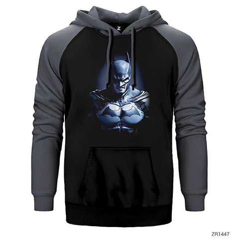 Batman Dark Knight Çift Renk Reglan Kol Sweatshirt / Hoodie