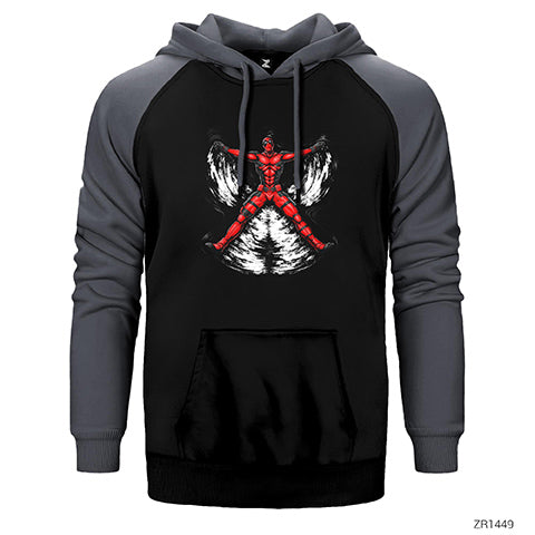 Deadpool Blood Angel Çift Renk Reglan Kol Sweatshirt / Hoodie