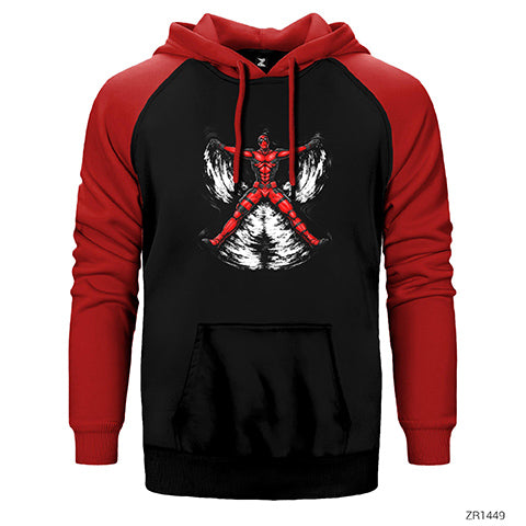 Deadpool Blood Angel Çift Renk Reglan Kol Sweatshirt / Hoodie