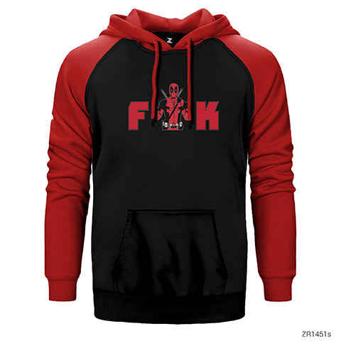 Deadpool Fuk Çift Renk Reglan Kol Sweatshirt / Hoodie