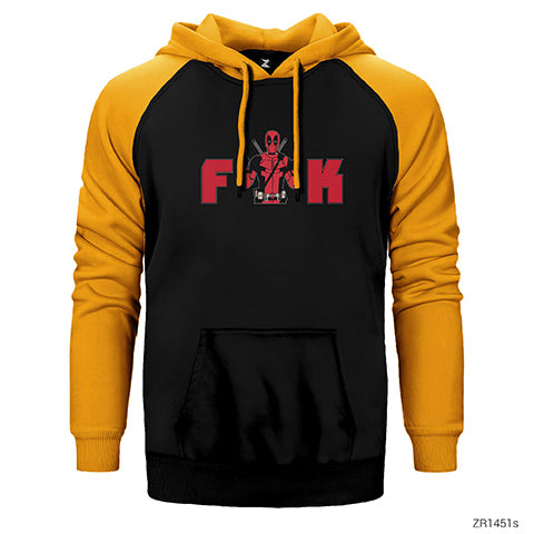 Deadpool Fuk Çift Renk Reglan Kol Sweatshirt / Hoodie