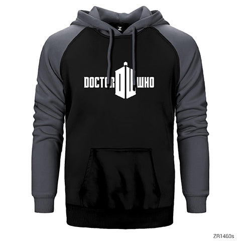 Doctor Who Logo Çift Renk Reglan Kol Sweatshirt / Hoodie