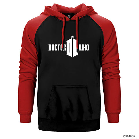 Doctor Who Logo Çift Renk Reglan Kol Sweatshirt / Hoodie