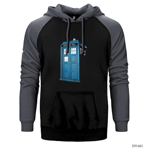Doctor Who Tardis Çift Renk Reglan Kol Sweatshirt / Hoodie