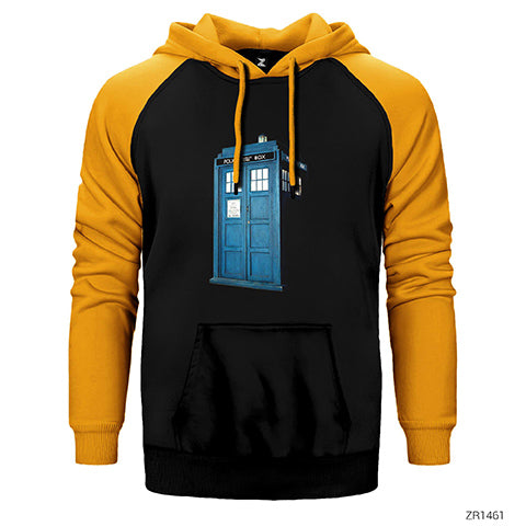 Doctor Who Tardis Çift Renk Reglan Kol Sweatshirt / Hoodie
