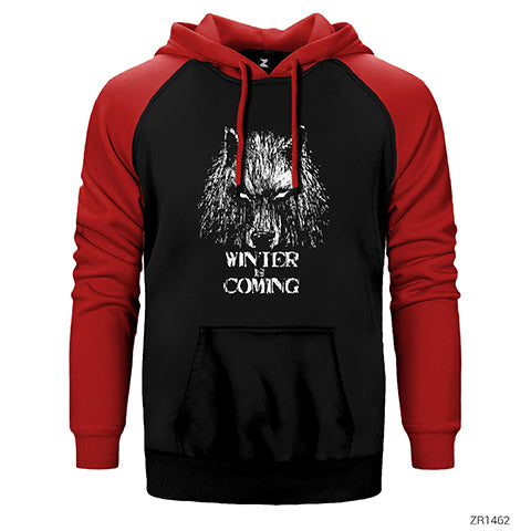 Game Of Thrones Winter Is Coming Wolf Çift Renk Reglan Kol Sweatshirt / Hoodie