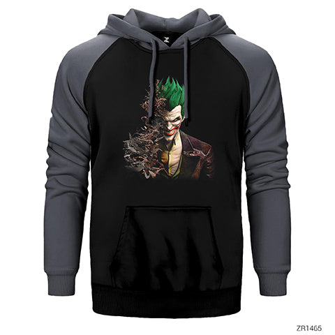 Joker Face Bats Çift Renk Reglan Kol Sweatshirt / Hoodie
