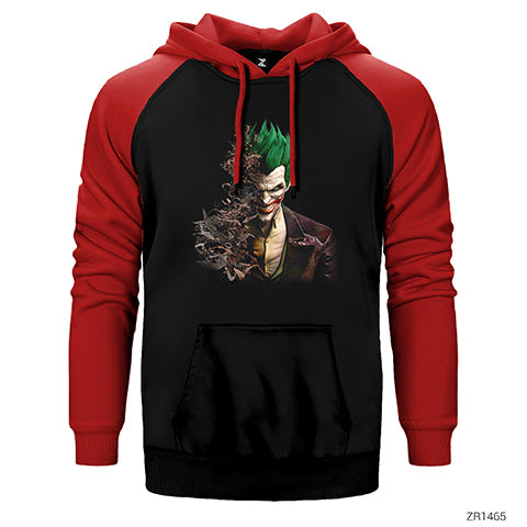 Joker Face Bats Çift Renk Reglan Kol Sweatshirt / Hoodie