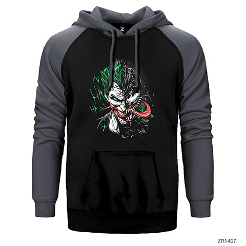 Joker Venom Çift Renk Reglan Kol Sweatshirt / Hoodie