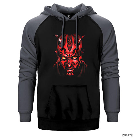 Star Wars Darth Maul Çift Renk Reglan Kol Sweatshirt / Hoodie
