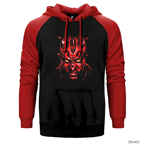 Star Wars Darth Maul Çift Renk Reglan Kol Sweatshirt / Hoodie