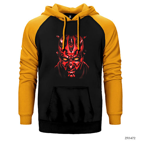 Star Wars Darth Maul Çift Renk Reglan Kol Sweatshirt / Hoodie