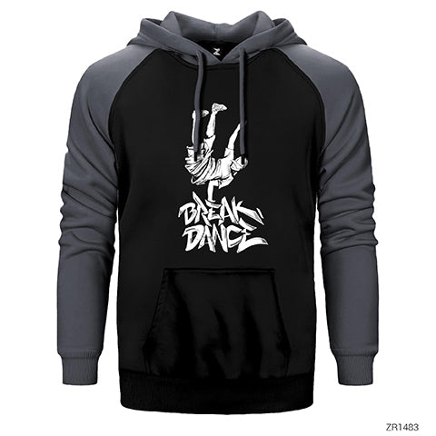 Break Dance Çift Renk Reglan Kol Sweatshirt / Hoodie