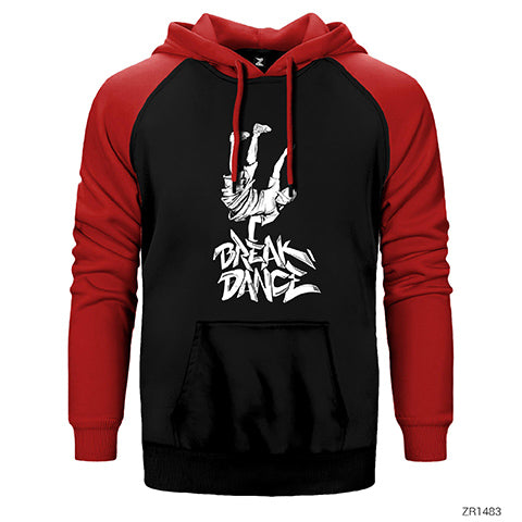 Break Dance Çift Renk Reglan Kol Sweatshirt / Hoodie