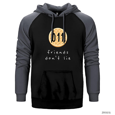 Stranger Things Friends Dont Lie Çift Renk Reglan Kol Sweatshirt / Hoodie