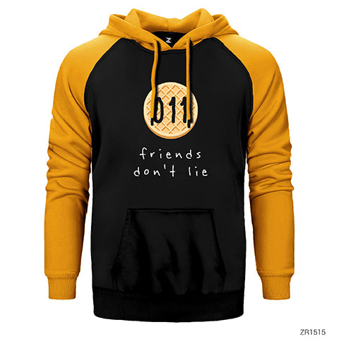 Stranger Things Friends Dont Lie Çift Renk Reglan Kol Sweatshirt / Hoodie