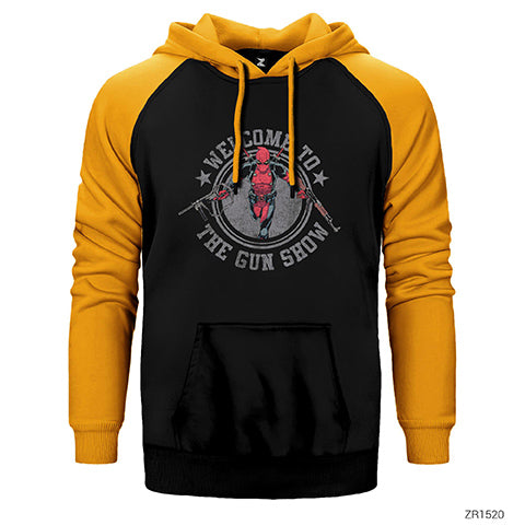 Dead Pool Gun Show Çift Renk Reglan Kol Sweatshirt / Hoodie