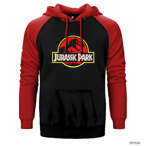 Jurassic Park Classic Çift Renk Reglan Kol Sweatshirt / Hoodie