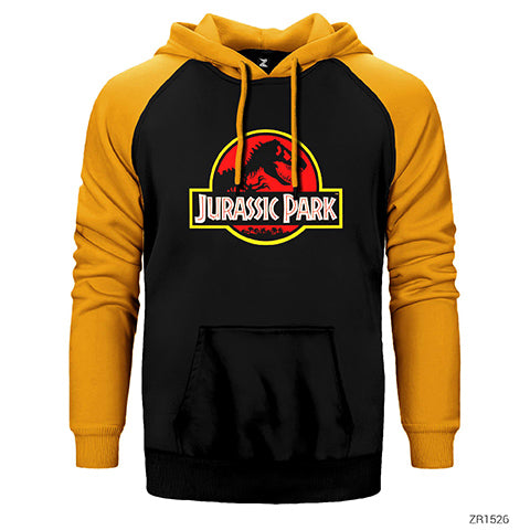 Jurassic Park Classic Çift Renk Reglan Kol Sweatshirt / Hoodie