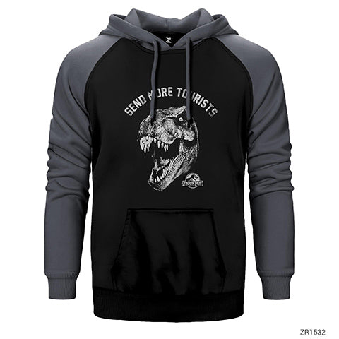 Jurassic Park Send More Tourist Çift Renk Reglan Kol Sweatshirt / Hoodie