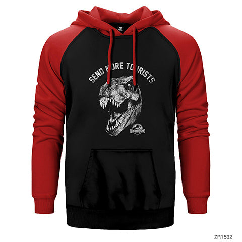 Jurassic Park Send More Tourist Çift Renk Reglan Kol Sweatshirt / Hoodie