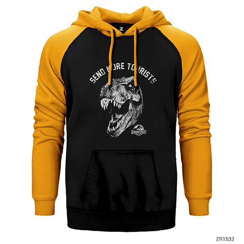Jurassic Park Send More Tourist Çift Renk Reglan Kol Sweatshirt / Hoodie