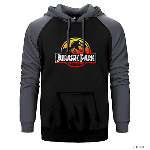 Jurassic Park Sunset Çift Renk Reglan Kol Sweatshirt / Hoodie