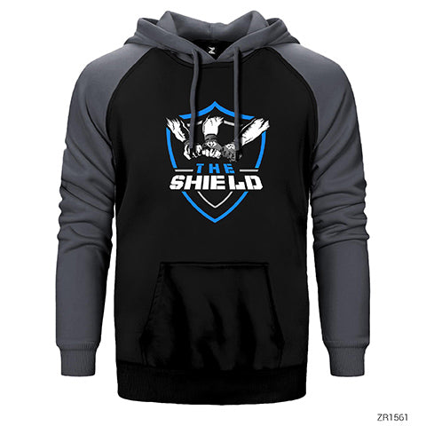 The Sheild Çift Renk Reglan Kol Sweatshirt / Hoodie