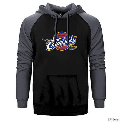 Cleveland Cavaliers Logo Çift Renk Reglan Kol Sweatshirt / Hoodie