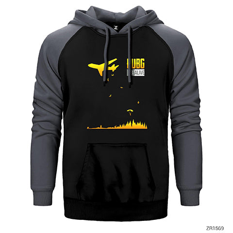 PUBG 98 Alive Çift Renk Reglan Kol Sweatshirt / Hoodie