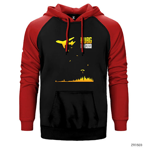 PUBG 98 Alive Çift Renk Reglan Kol Sweatshirt / Hoodie