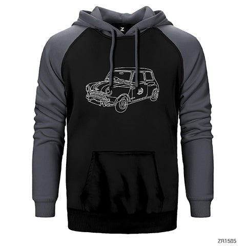 Mini Cooper Old Çift Renk Reglan Kol Sweatshirt / Hoodie