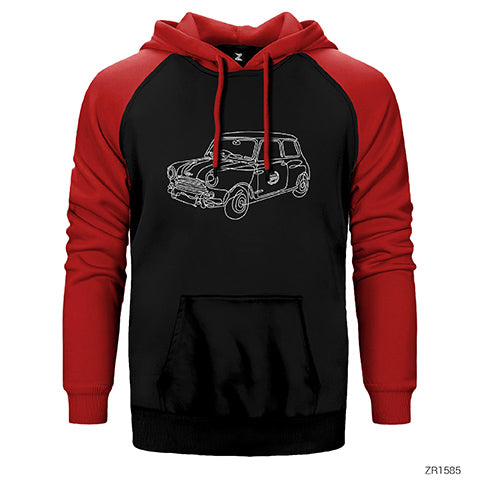 Mini Cooper Old Çift Renk Reglan Kol Sweatshirt / Hoodie