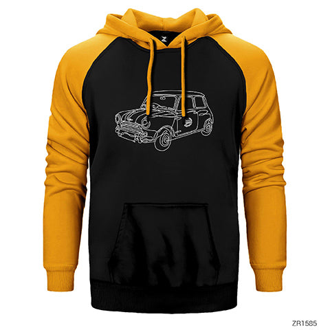 Mini Cooper Old Çift Renk Reglan Kol Sweatshirt / Hoodie